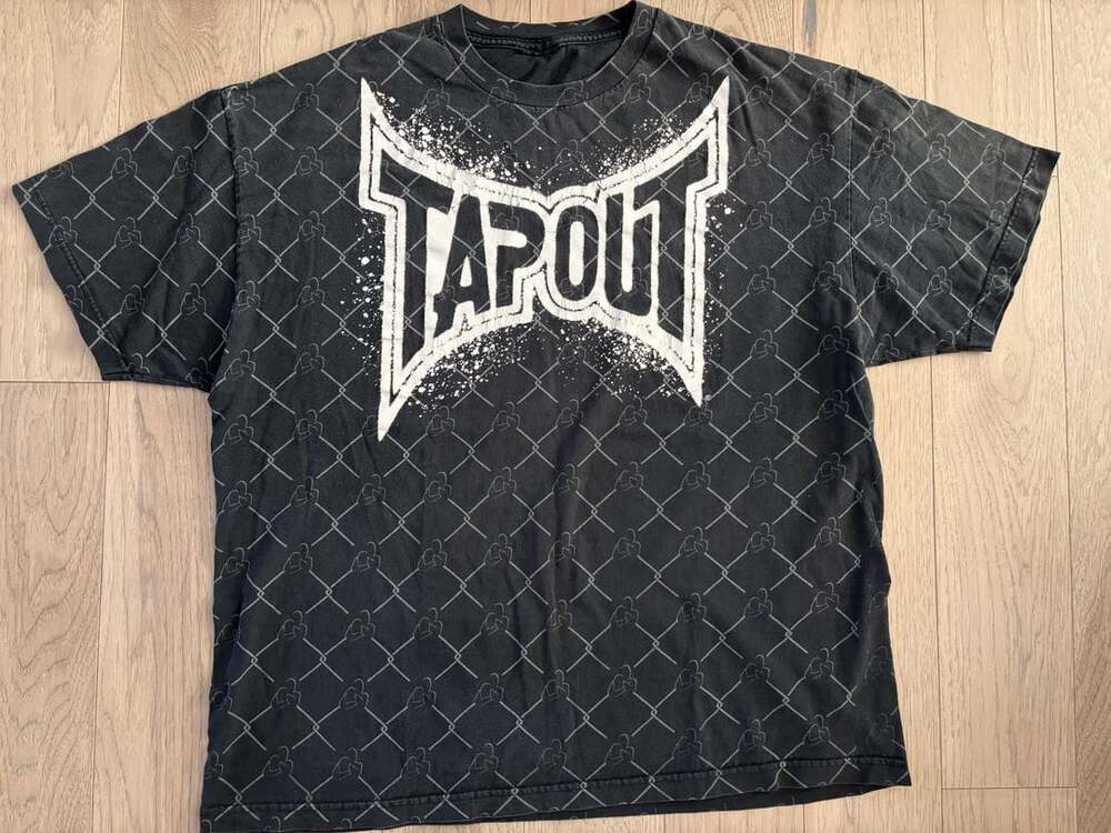 Y2K Tapout Chain Link All Over Print T-Shirt Black
